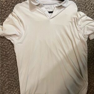 Men's Under Armour Cream striped Polo Shirt
